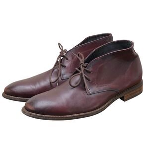 Moretti Black‎ Label Glen Burgundy Chukka Dress Boots Men's Size 10.5D